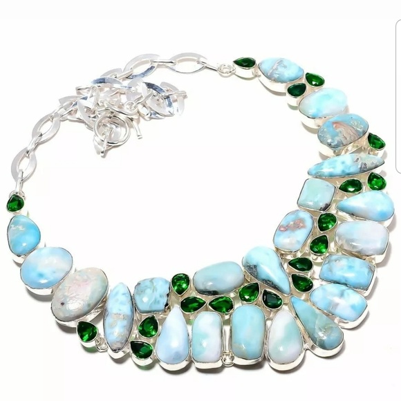 Caribbean Larimar & chrome Jewelry - Caribbean Larimer and chrome